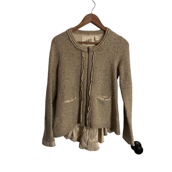 Anthropologie Angel of the North Size XS 50s Style Moto Tweed Jacket - Picture 1 of 3